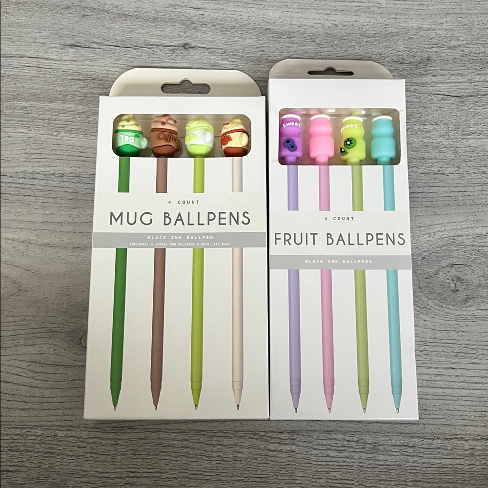 Colorful Mug and Fruit Ballpoint Pens Set